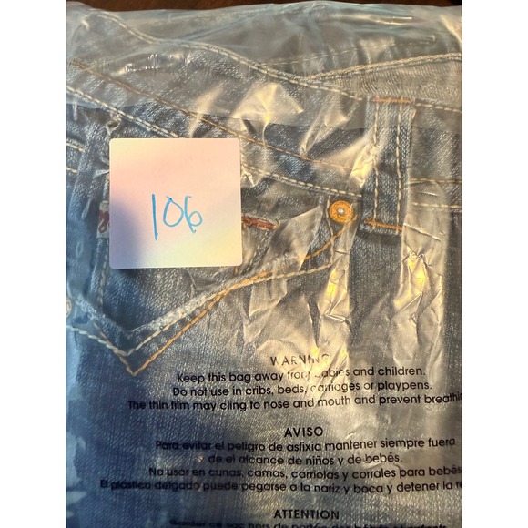 MEK Denim New Oaxaca Bootcut Jeans Women's Size 28/34 Blue Wash Distressed - Picture 12 of 12